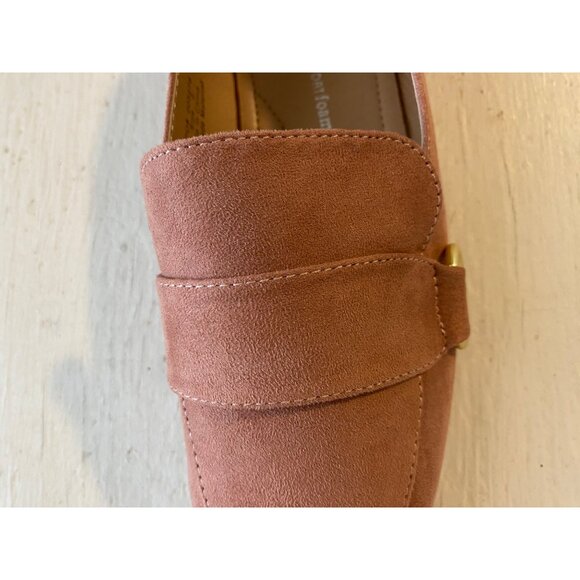 Journee Collection Loafers Women’s 8 Benntly Blush Square Toe Flats Faux Suede - Picture 9 of 10